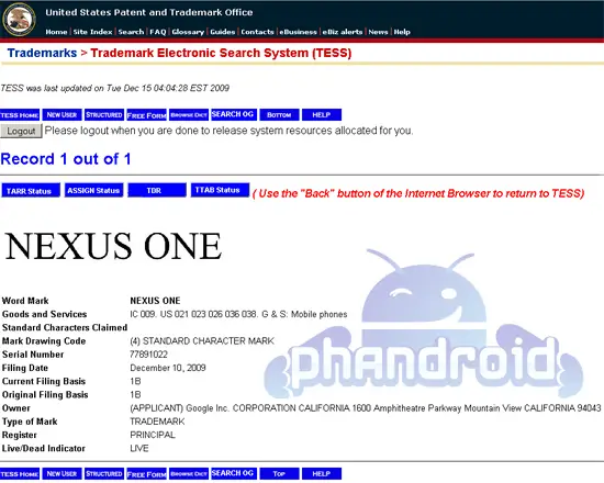 nexus-one-trademark