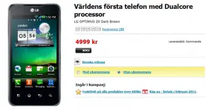 LG Optimus 2X Sweeden