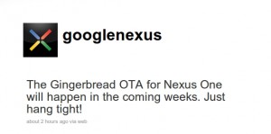 Nexus One Gingerbread Twitter