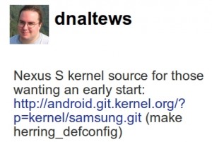 Nexus S Kernel Twitter