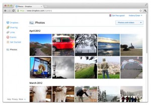 dropbox photos interface