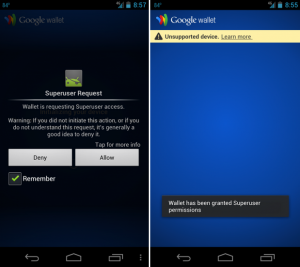 google wallet root