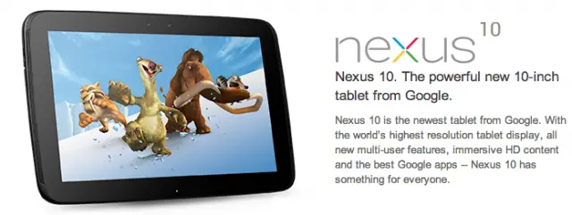 Nexus 10 Google Play WiFi