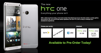 HTC One preorder T-Mobile