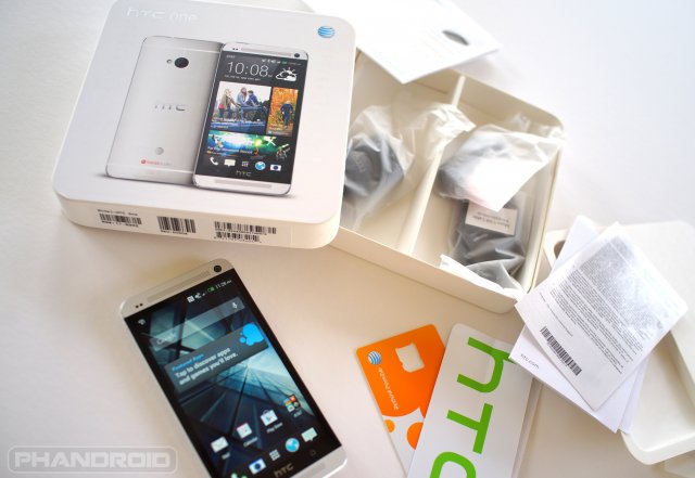HTC One unboxed top down