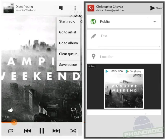 Google Play Music 5.0.1041J update