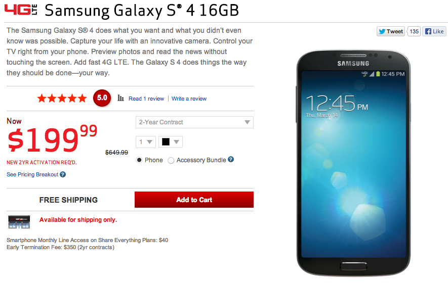 galaxy s4 verizon