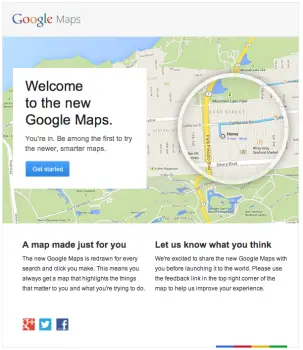 The New Google Maps Email invite
