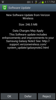 verizon galaxy note 2 android 4.1.2 update
