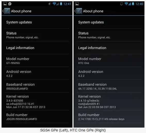 Anandtech Google Play Edition HTC One Galaxy S4 screenshot