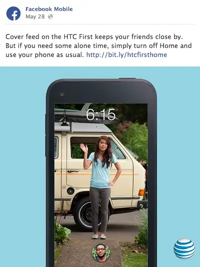 Facebook Mobile post HTC First Facebook Home