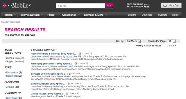 Sony Xperia Z T-Mobile Support docs