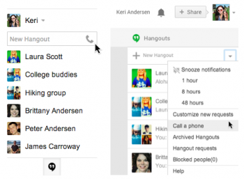 google hangouts call from phone