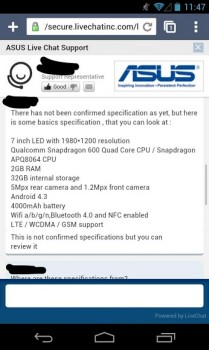 asus new nexus 7 specs