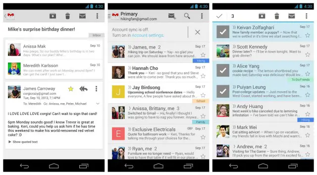Gmail update for Android