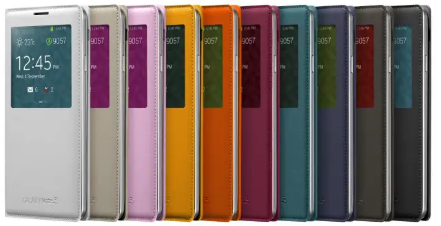Samsung Galaxy Note 3 view covers colors