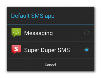 Android 4.4 KitKat Default SMS