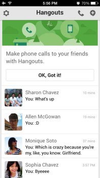 Hangouts iOS update Free calling
