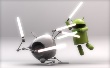 Android vs Apple wallpaper