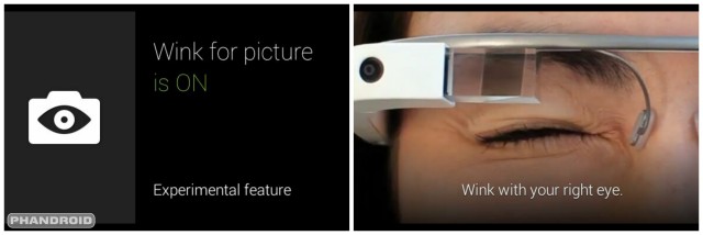 Google Glass XE12 Wink for picture
