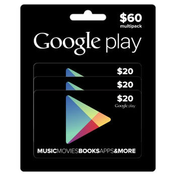 Google Play giftcards 3 pack