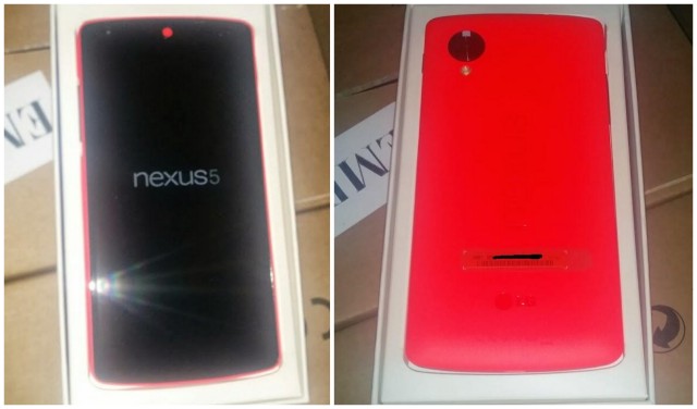 Red Nexus 5 front back
