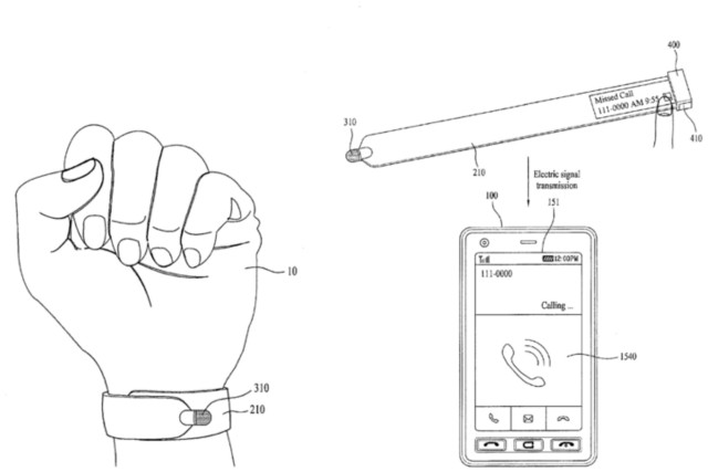 LG smartwatch stylus patent slapwatch