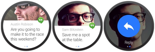 Android Wear UI actions