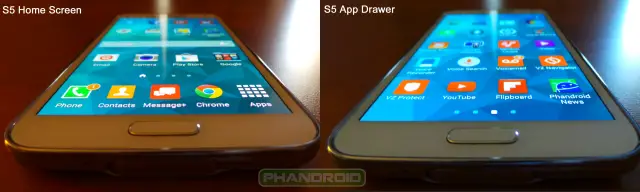 Galaxy S5 Home Screen vs App Drawer