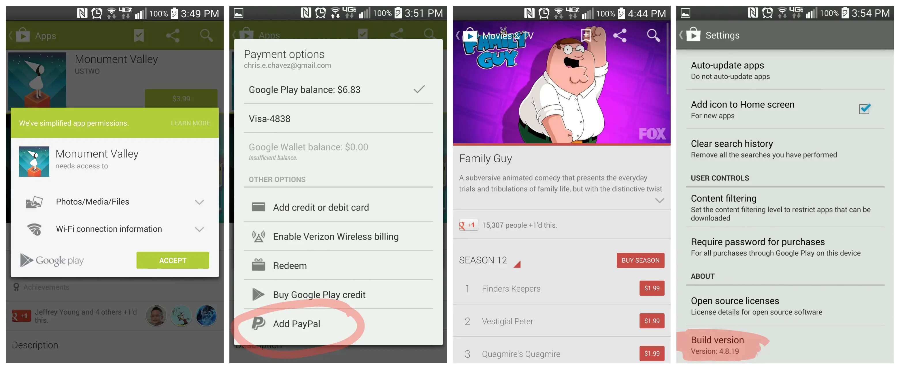 Текущая версия google play. Страница приложения в Google Play. Google Play 4pda. Процесс оплаты Google Play. Google Play Family guy.