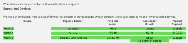 Moto E Motorola Bootloader Unlock Program