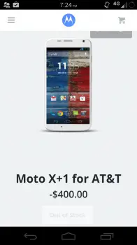Moto X+1 on Motorola site phone screenshot