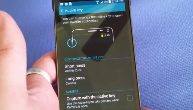 Samsung Galaxy S5 Active Key settings
