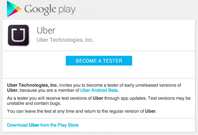 android uber beta
