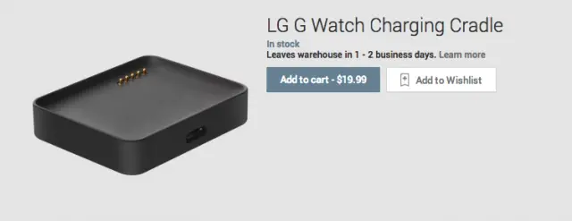 LG G Watch charging cradle