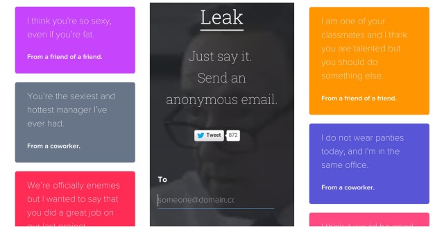 Leak anonymous email screenshots