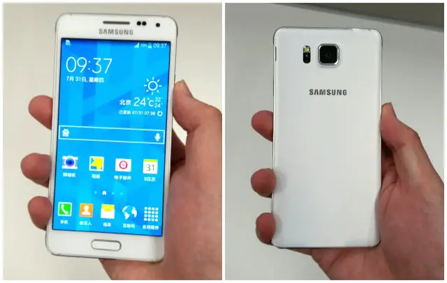 Samsung-Galaxy-Alpha-putih depan belakang