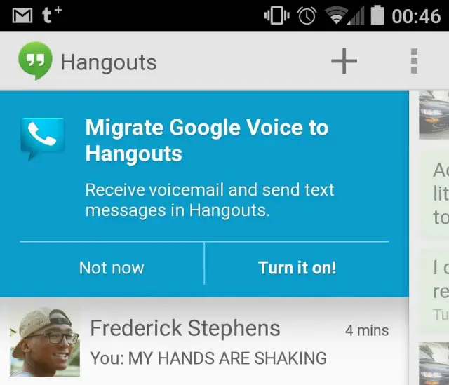 google voice hangouts