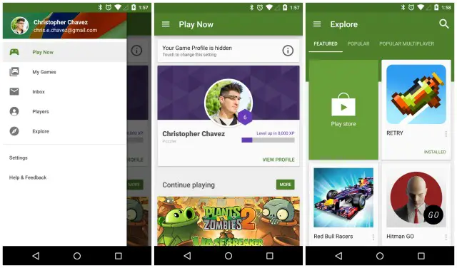 Google Play Games Material Design update