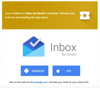 Inbox invite email