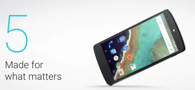 Nexus 5 homepage
