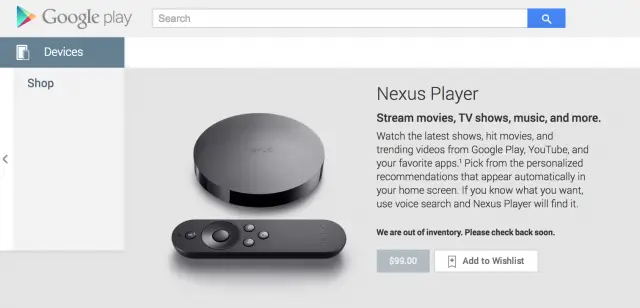 Nexus Player Google Play
