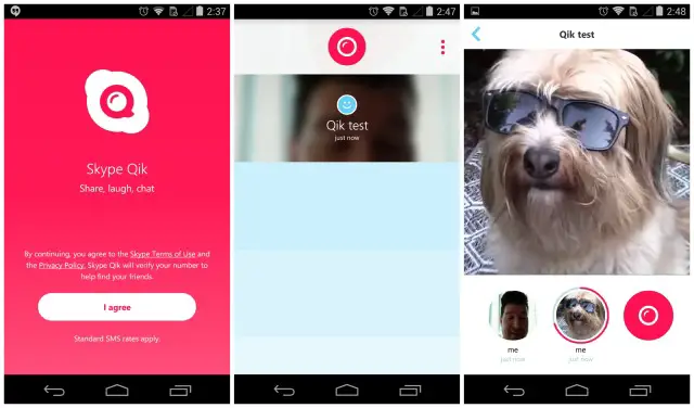 Skype Qik new screenshots