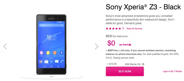Sony Xperia Z3 T-Mobile