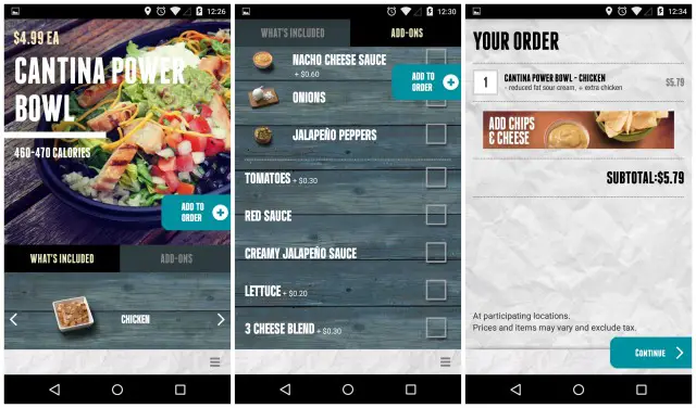 Taco Bell app customizing