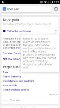 google health search result