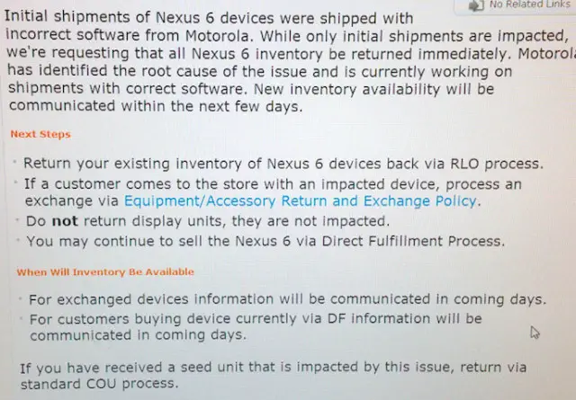 ATT Nexus 6 software bug