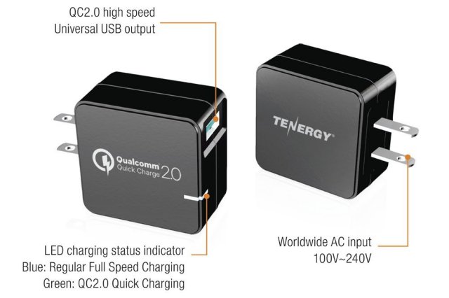Tenergy Quick Charge 2.0 charger diagram