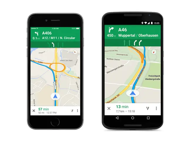 google maps lane guidance