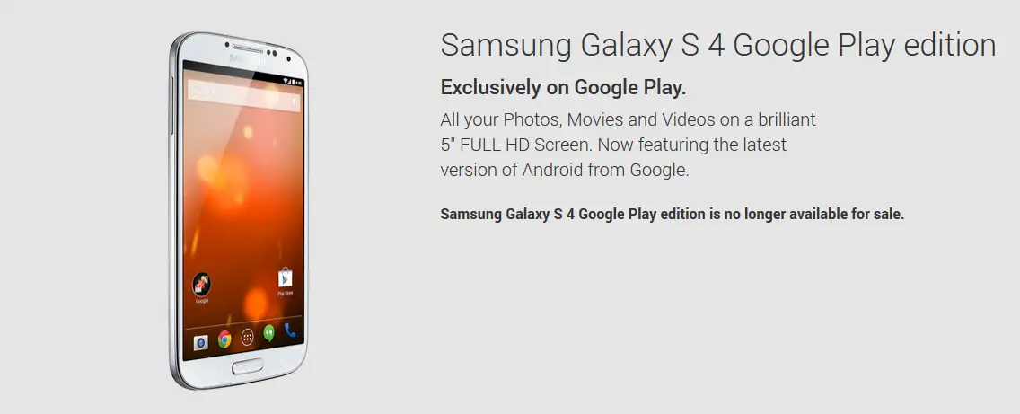 Google play samsung galaxy. Galaxy s4 Google Play Edition.
